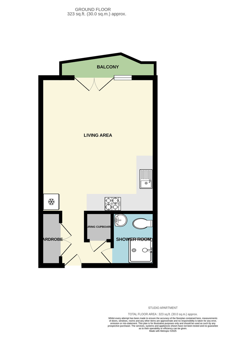 1 bed flat for sale in Marcus House, New North Road - Property Floorplan