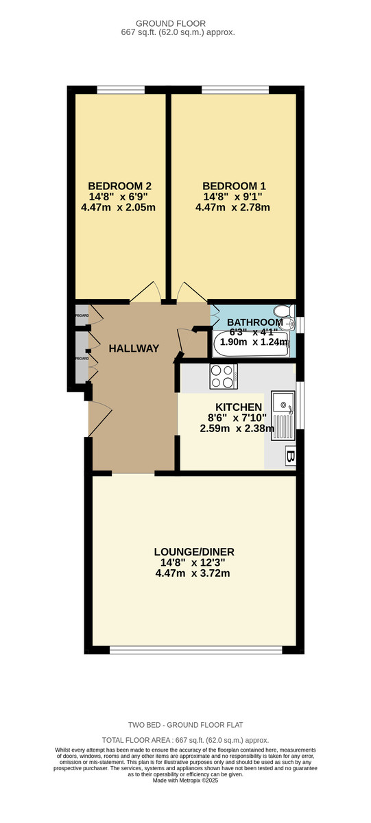 2 bed flat for sale in Well Street, Exeter - Property Floorplan