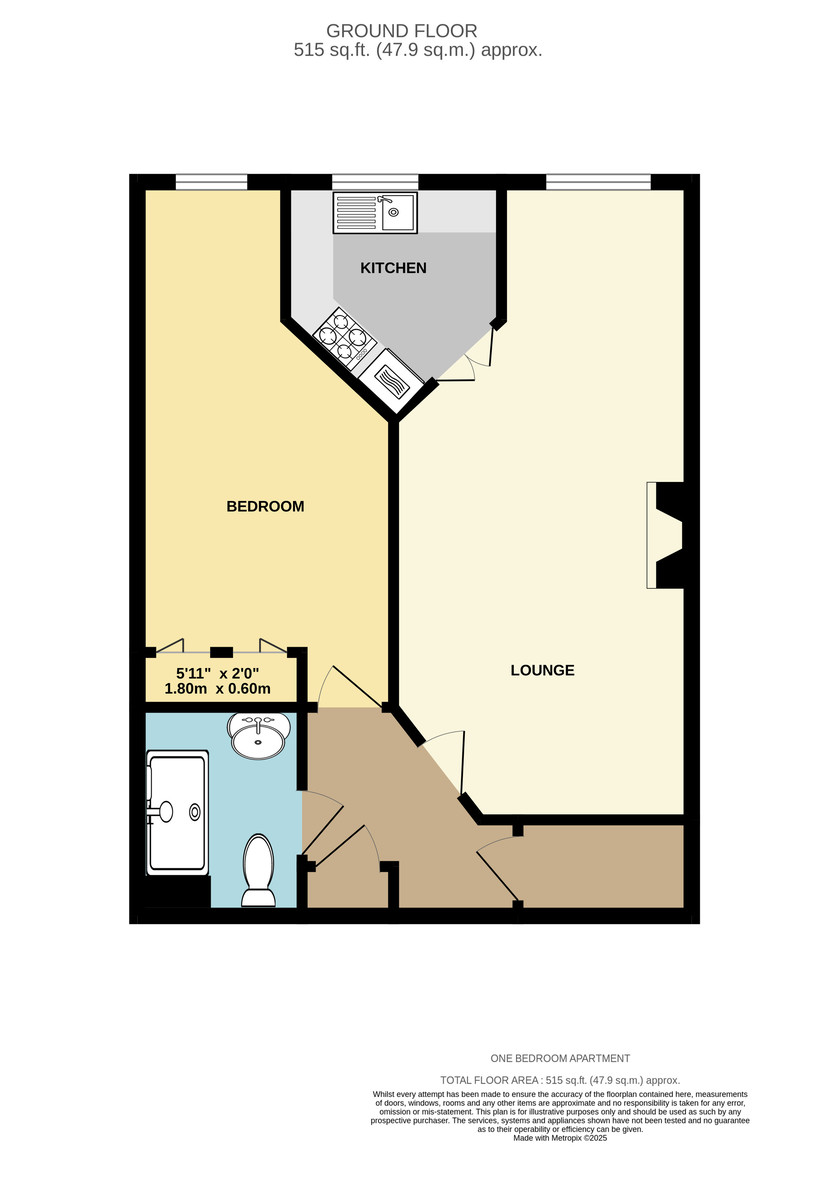 1 bed flat for sale in Butts Road, Exeter - Property Floorplan