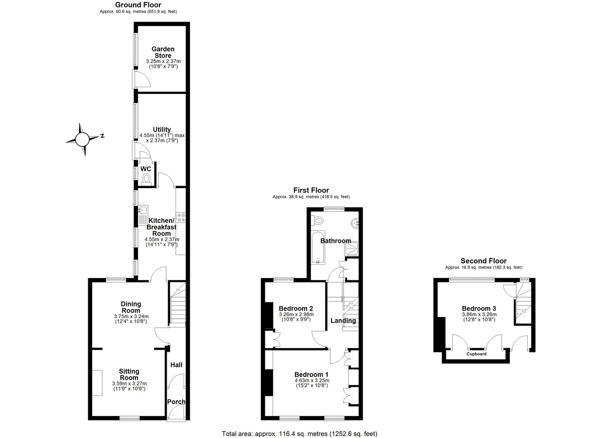 3 bed house for sale - Property Floorplan