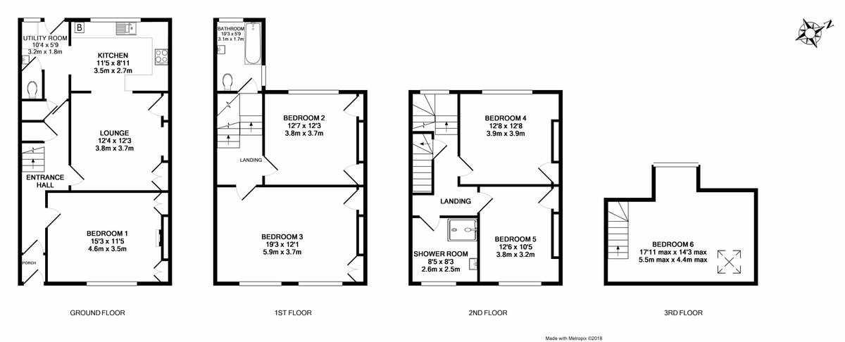 6 bed house to rent in Longbrook Street, Exeter - Property Floorplan