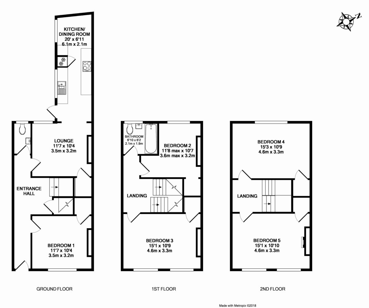 5 bed house to rent in Longbrook Street, Exeter - Property Floorplan