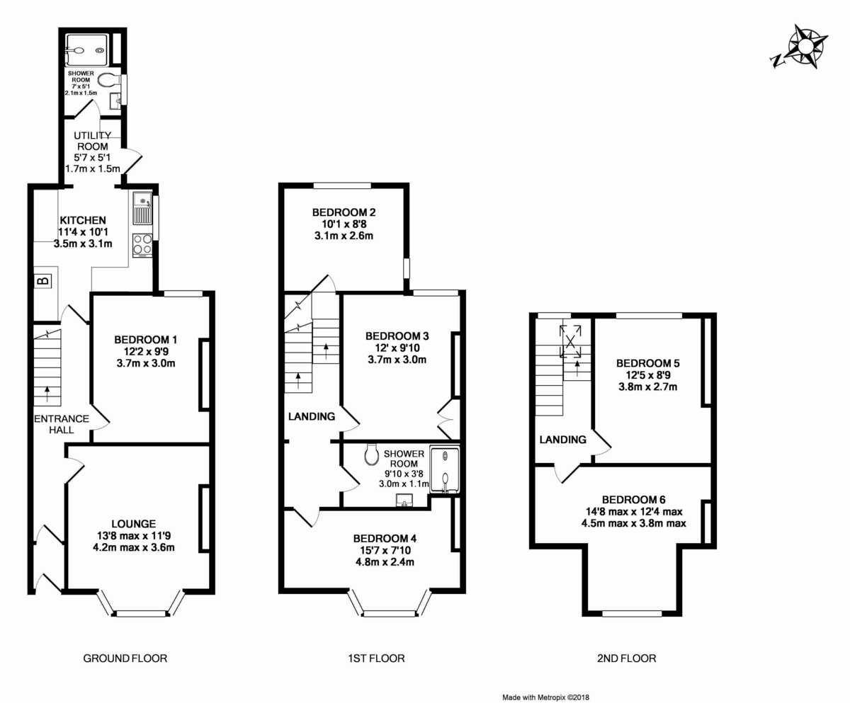 6 bed house to rent in Oxford Road, Exeter - Property Floorplan