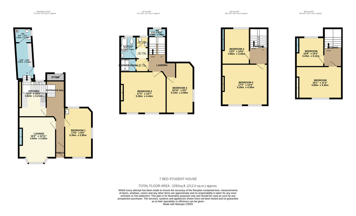 8 bed house to rent in Pennsylvania Road, Exeter - Property Floorplan