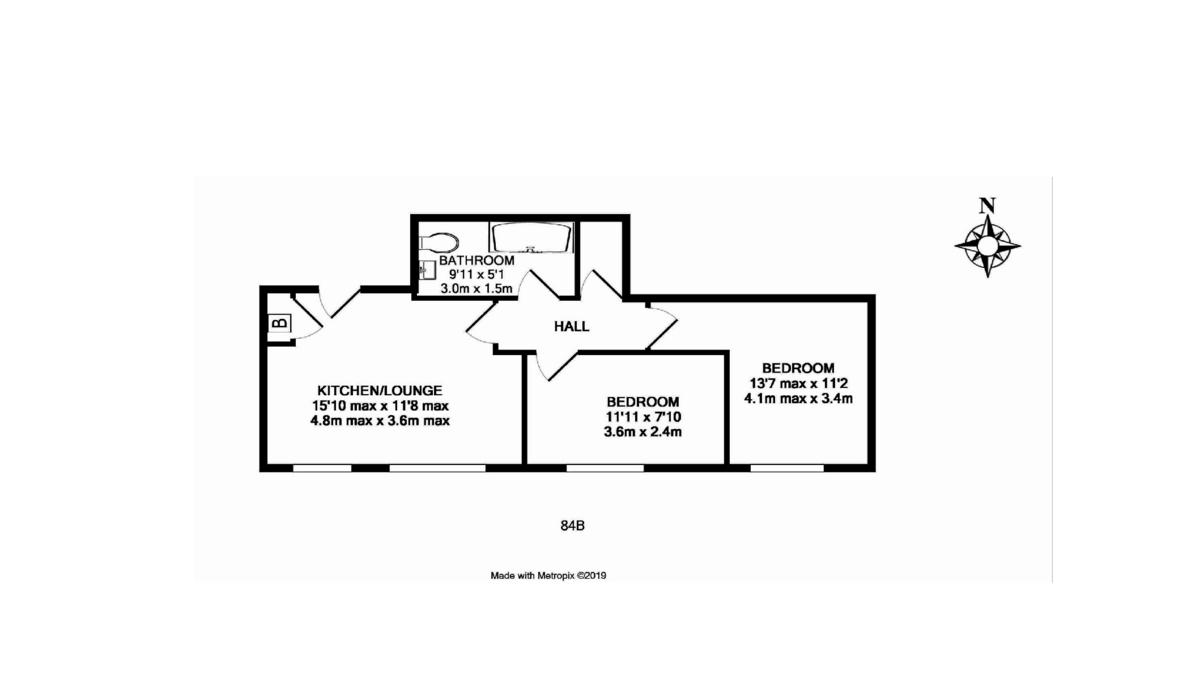 2 bed flat to rent in Union Road, Exeter - Property Floorplan