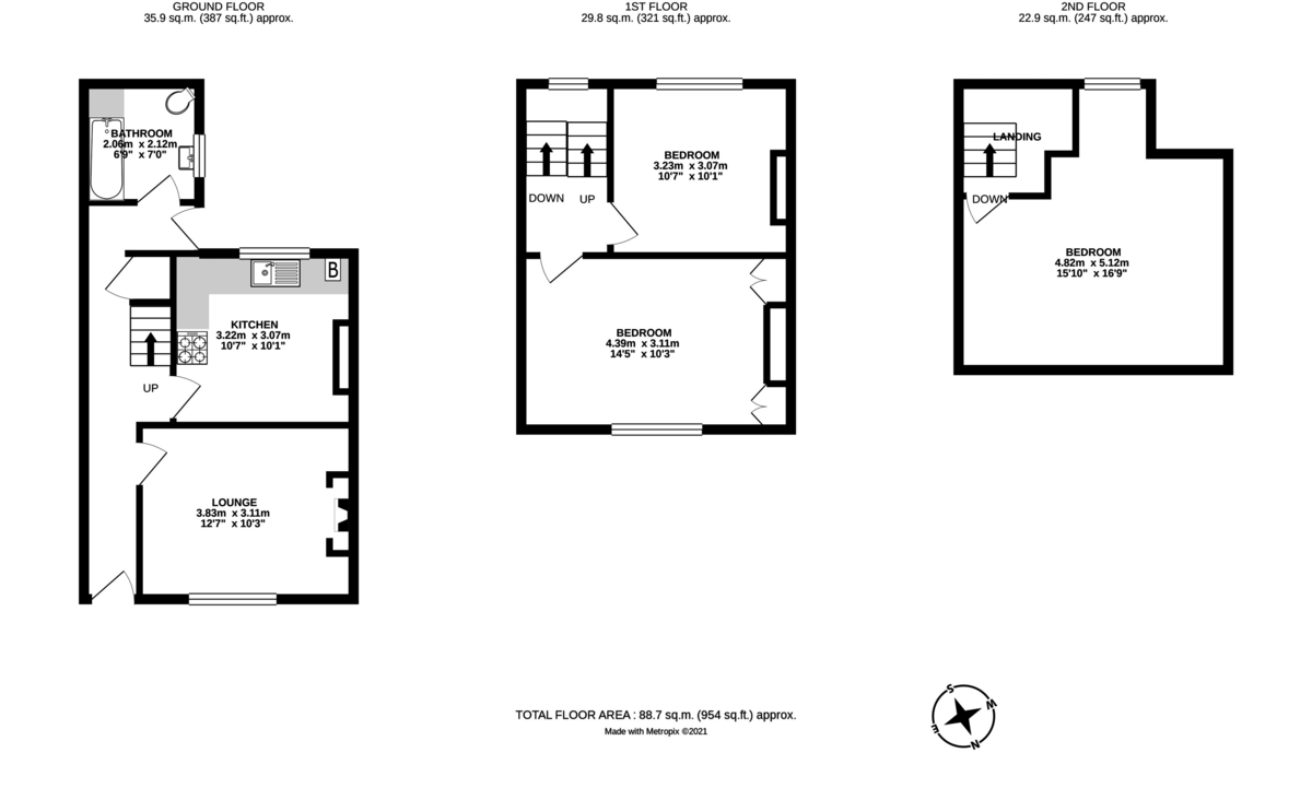 3 bed house to rent in East John Walk, Newtown - Property Floorplan