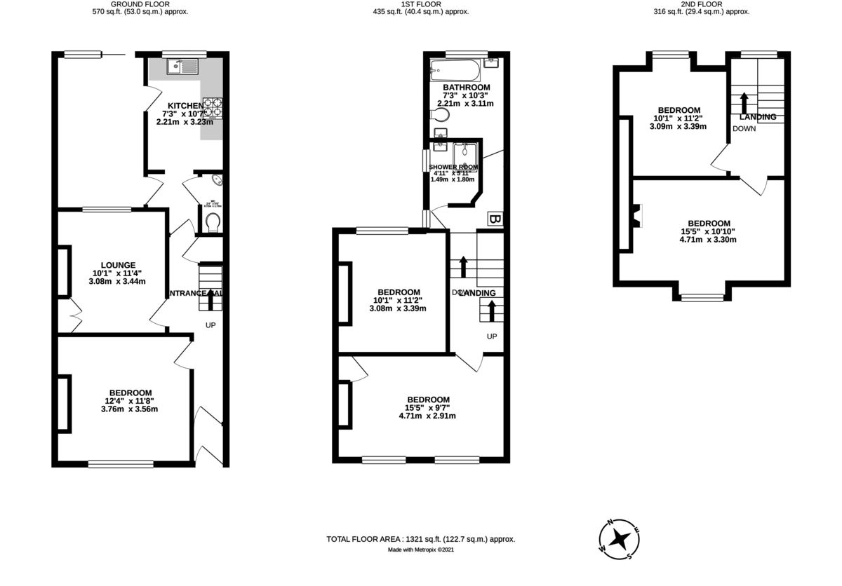 5 bed house to rent in Portland Street, Exeter - Property Floorplan