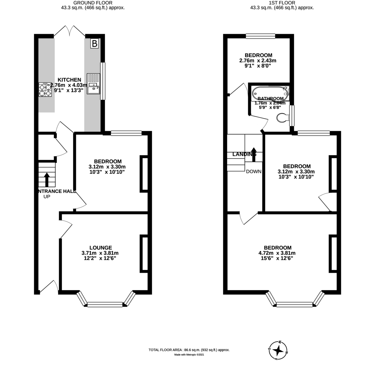 3 bed house to rent in Kings Road, Exeter - Property Floorplan