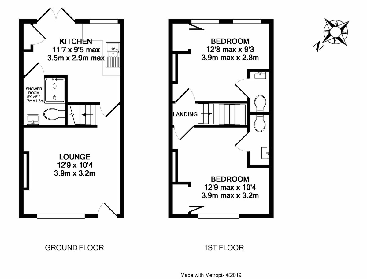 2 bed house to rent in Rosewood Terrace, Exeter - Property Floorplan