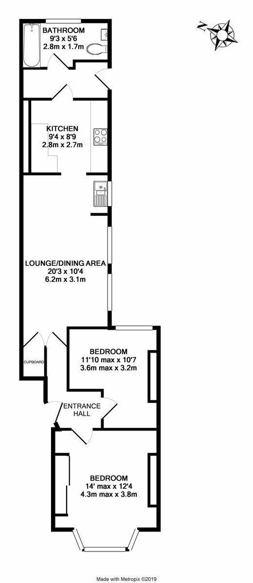 2 bed flat to rent in St Johns Road - Property Floorplan