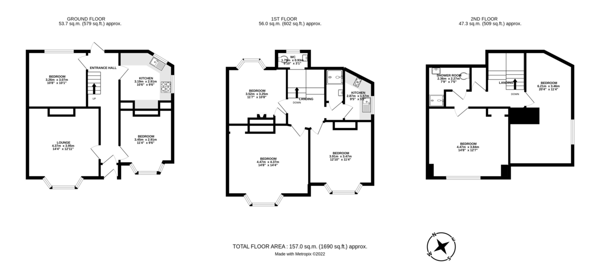 7 bed house to rent in New North Road - Property Floorplan