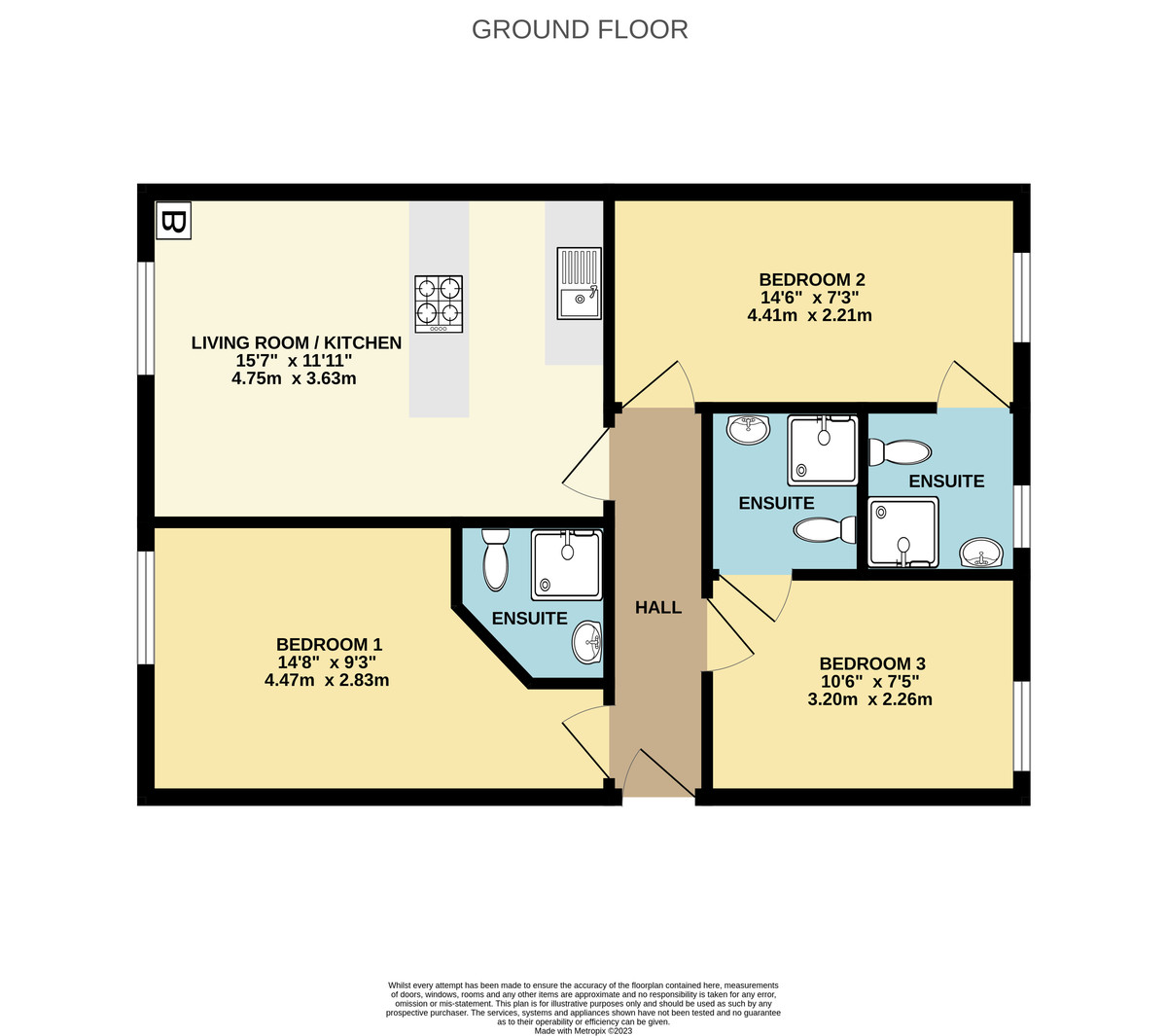 3 bed flat for sale in Hoopern Street, St James, Exeter - Property Floorplan