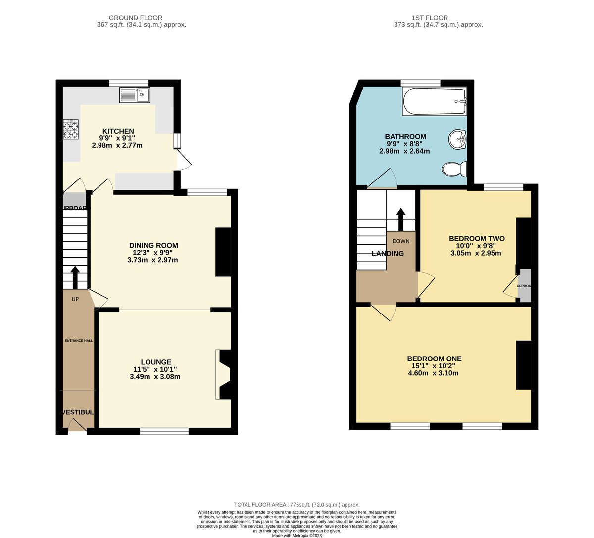2 bed house for sale in Hoopern Street, St James, Exeter - Property Floorplan