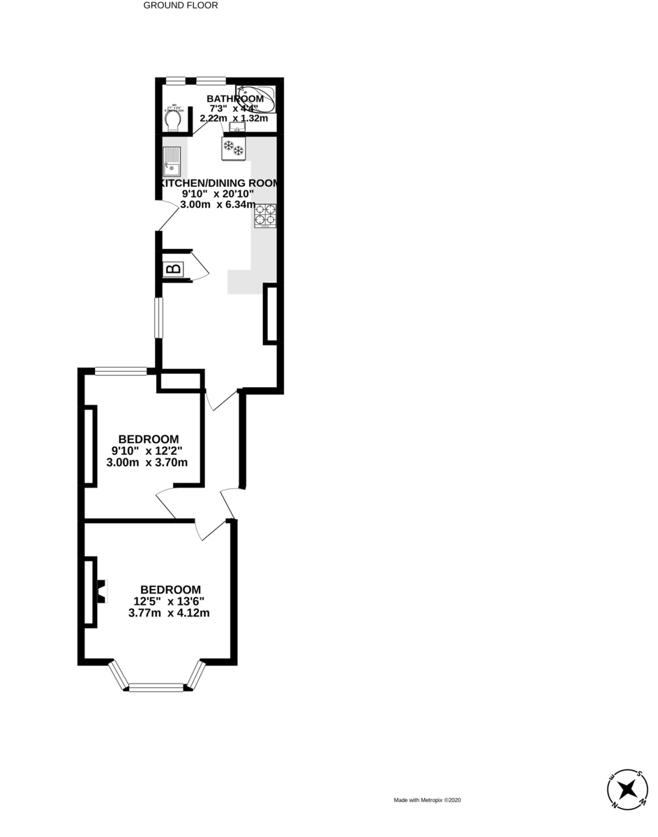 2 bed flat for sale in Flat 1, 3 Leighton Terrace - Property Floorplan