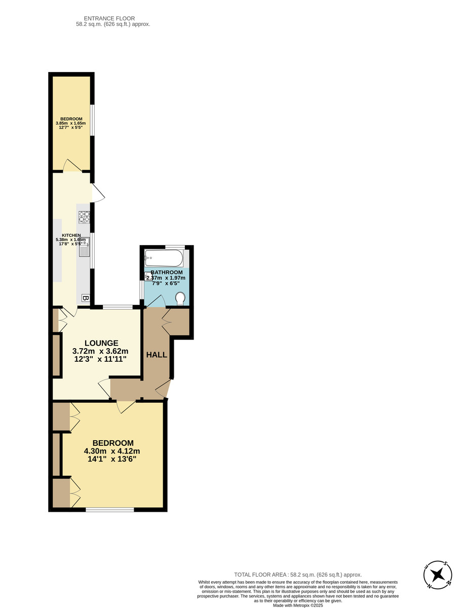 2 bed flat to rent in Oxford Road, Exeter - Property Floorplan