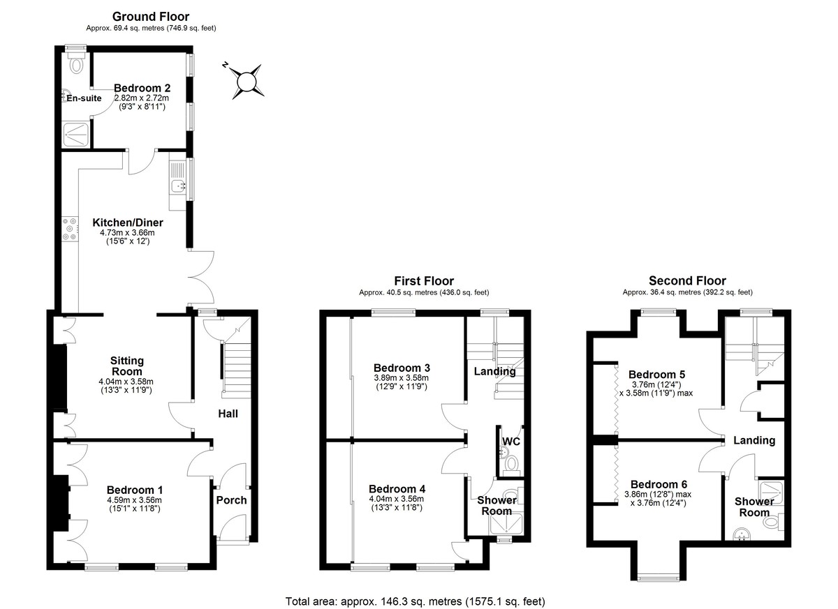 6 bed house for sale - Property Floorplan