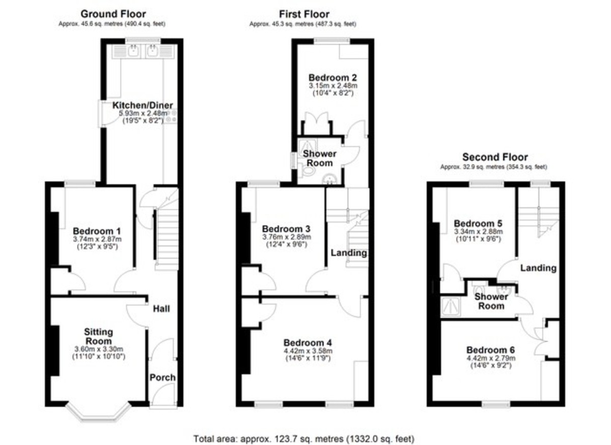 6 bed house for sale - Property Floorplan