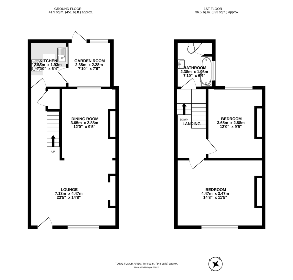 2 bed house for sale in Bridge Cottages, Well Street - Property Floorplan