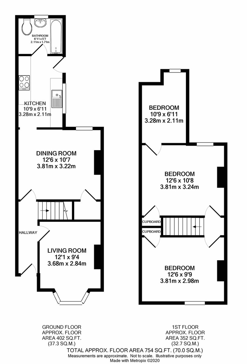 3 bed house to rent in Knockhall Road, Greenhithe, DA9 - Property Floorplan