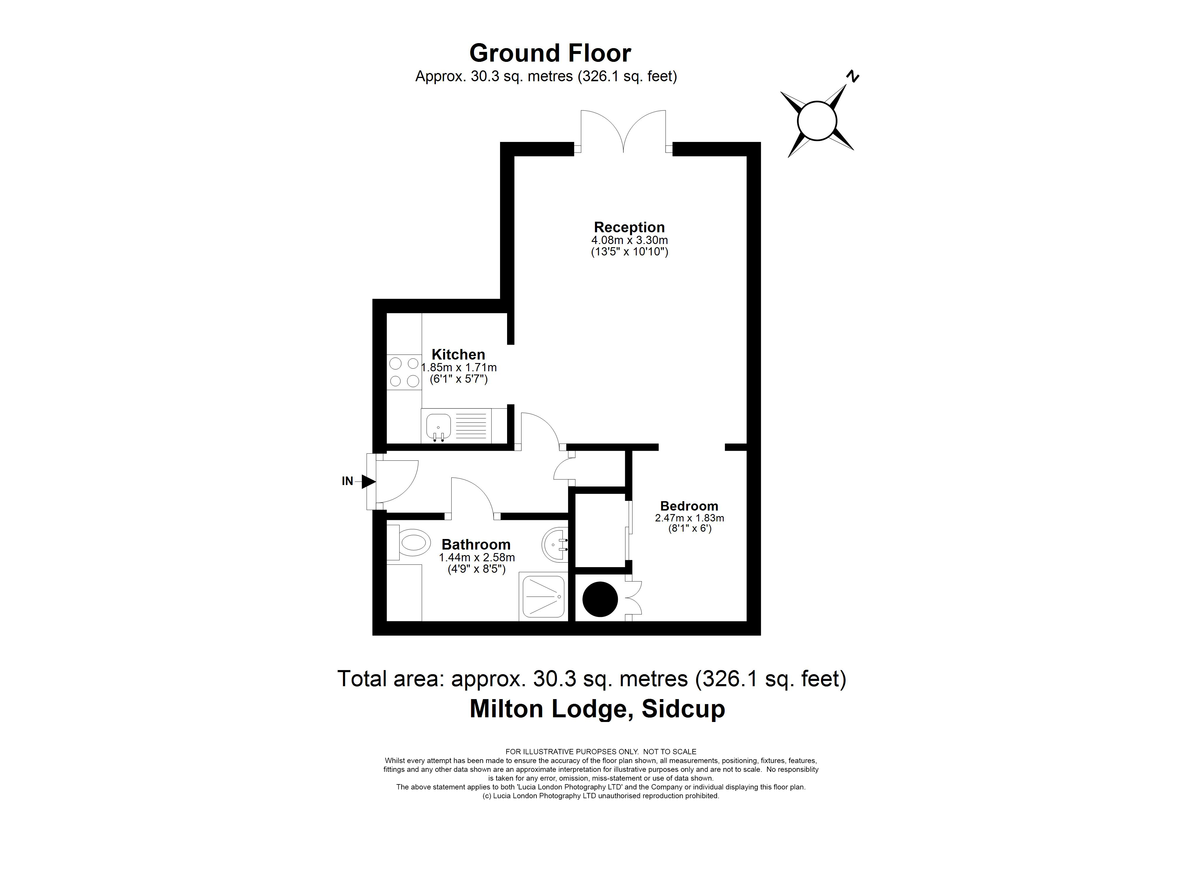 1 bed flat for sale in Hadlow Road, Sidcup, DA14 - Property Floorplan