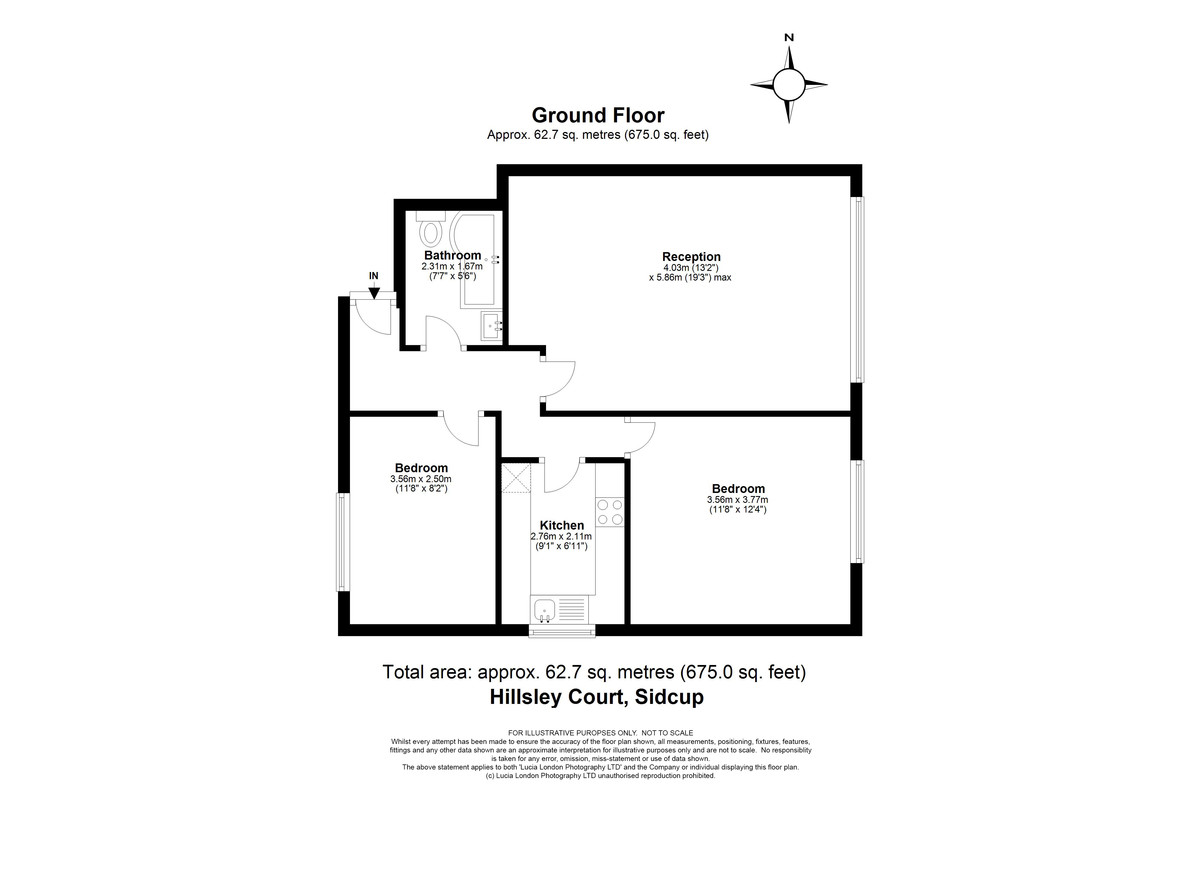 2 bed flat for sale in Elm Road, Sidcup, DA14 - Property Floorplan