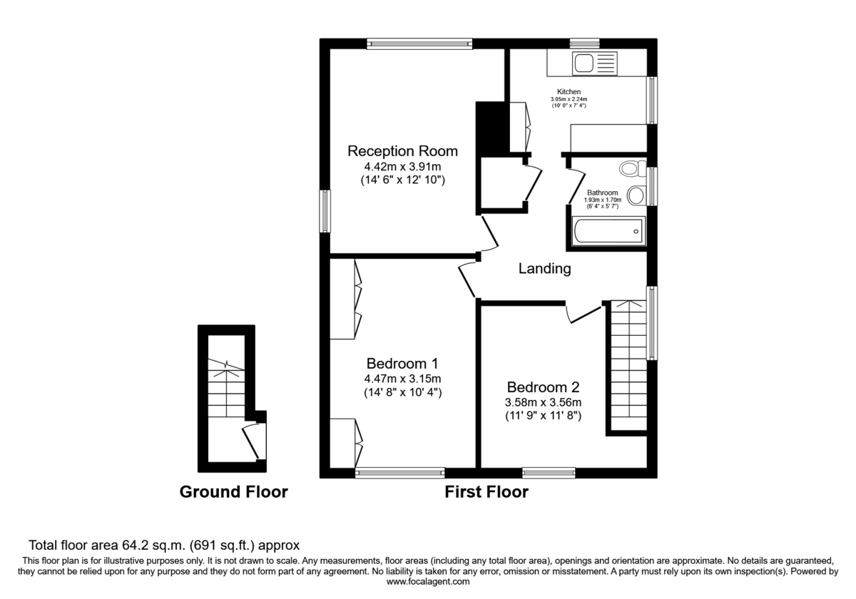 2 bed flat for sale in Brook Lane, Bromley, BR1 - Property Floorplan