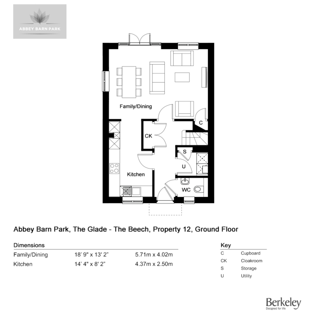 3 bed house for sale in Plot 41 Abbey Barn Park - Property Floorplan