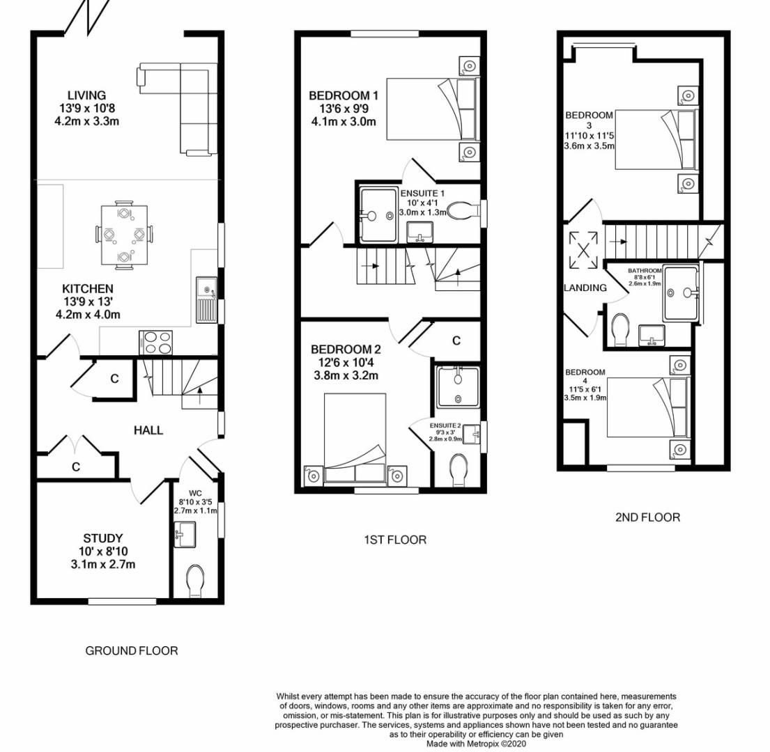 4 bed house for sale - Property Floorplan