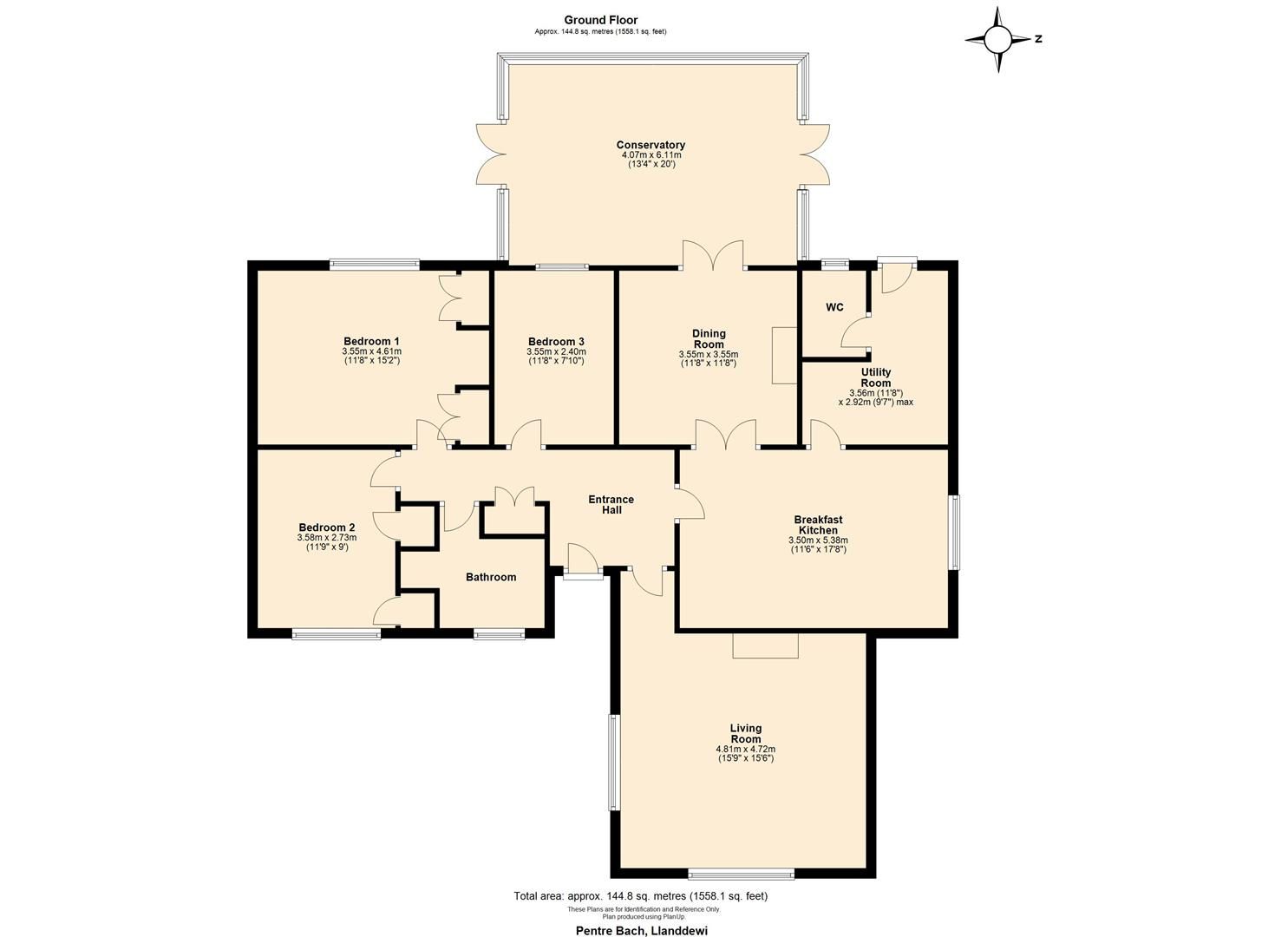 3 bed detached bungalow for sale in Llandrindod Wells - Property Floorplan