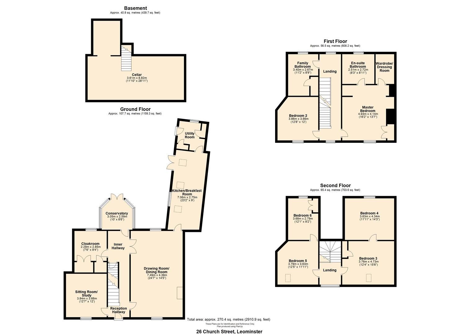 6 bed town house for sale in Leominster - Property Floorplan