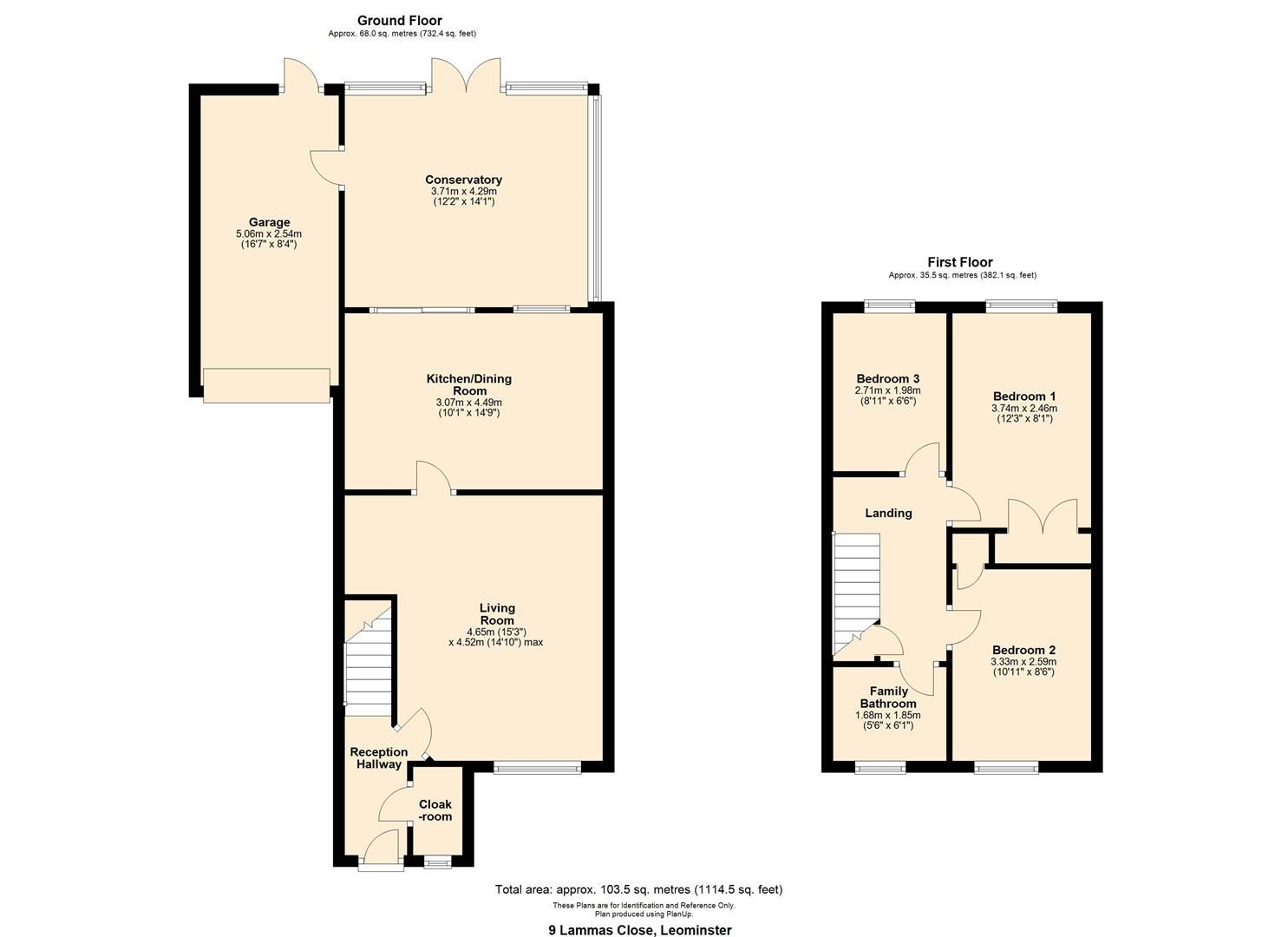 3 bed semi-detached for sale in Leominster - Property Floorplan