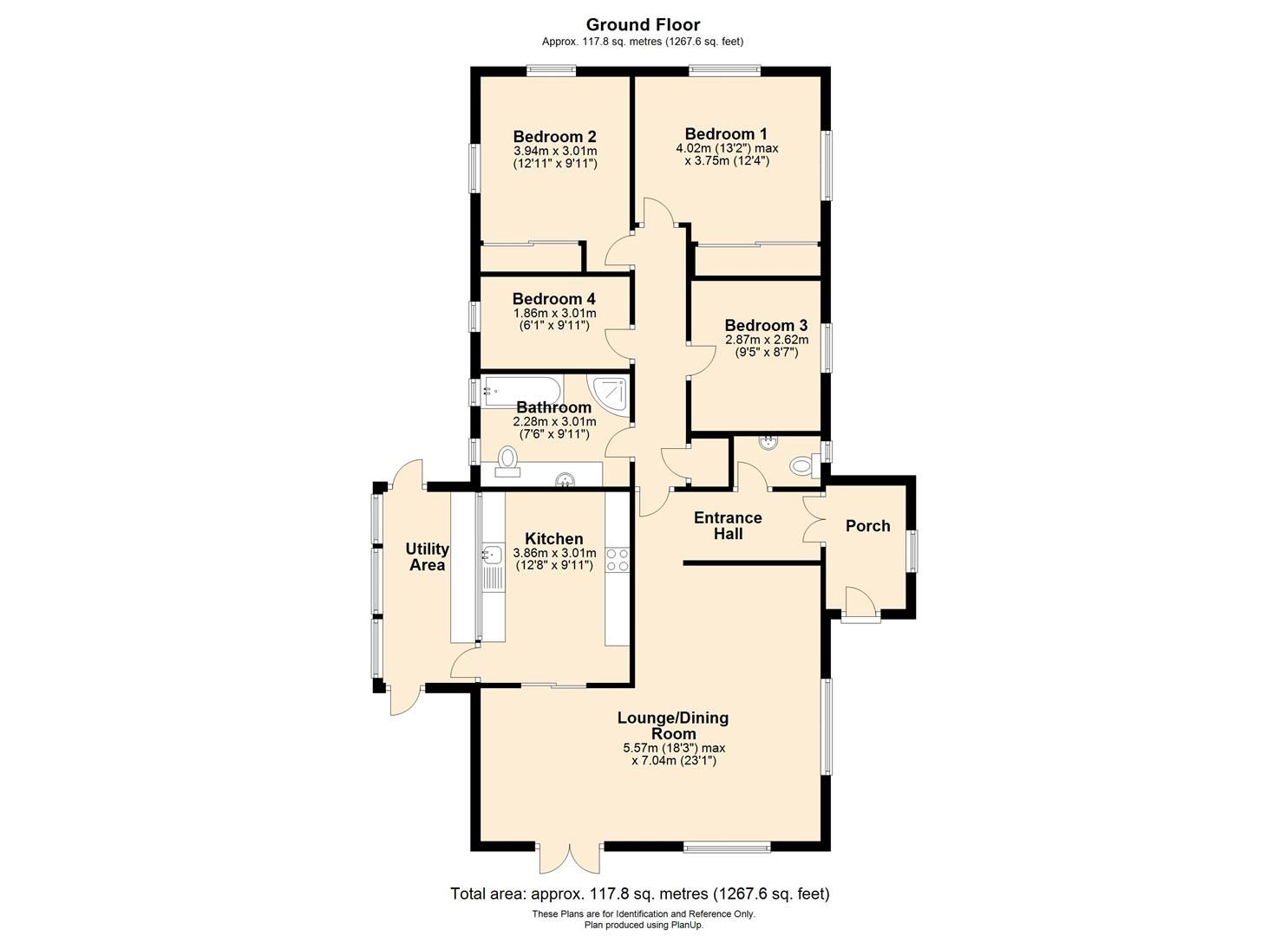 4 bed detached bungalow for sale in Marden - Property Floorplan
