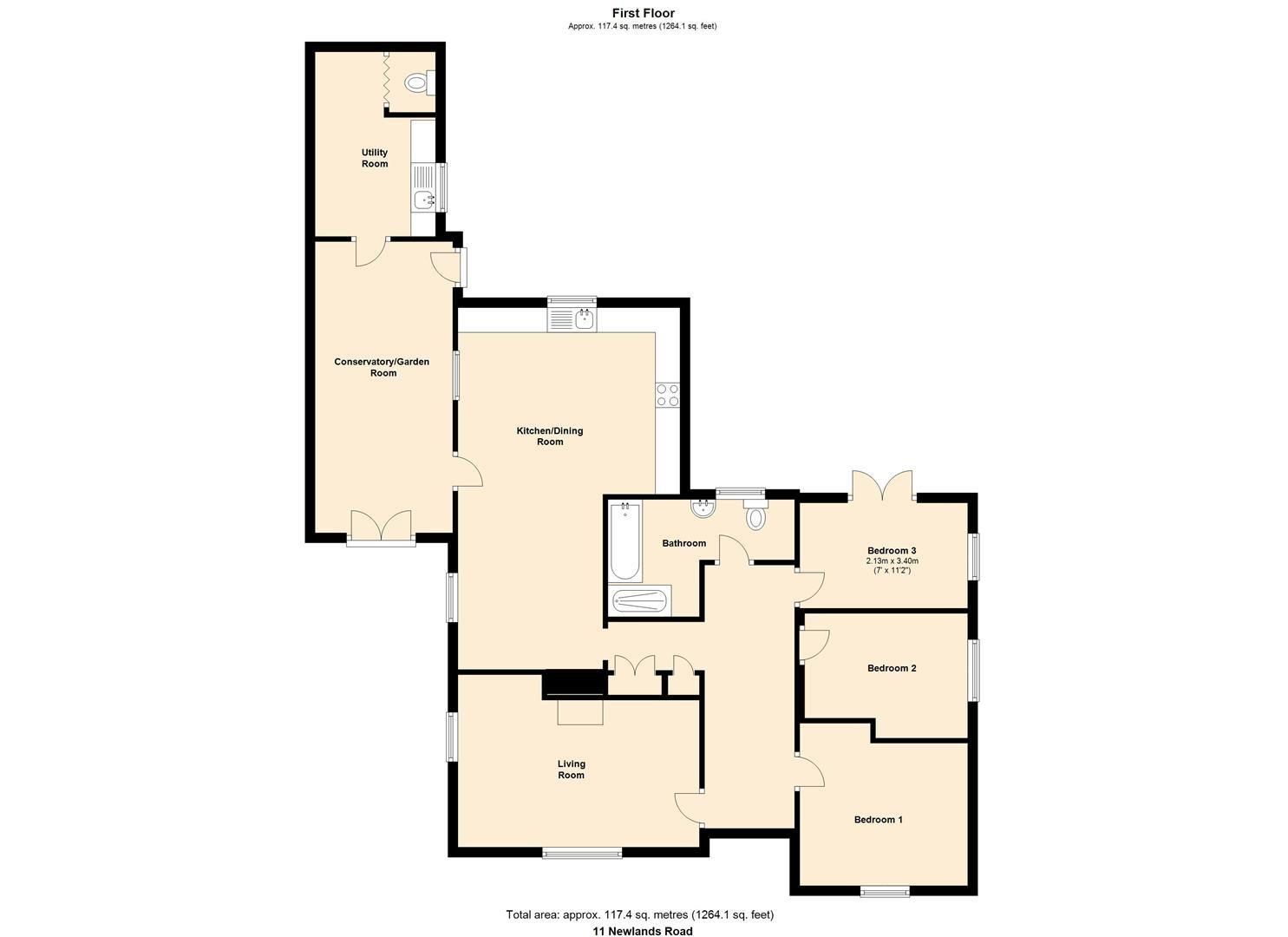 3 bed detached bungalow for sale in Leominster - Property Floorplan