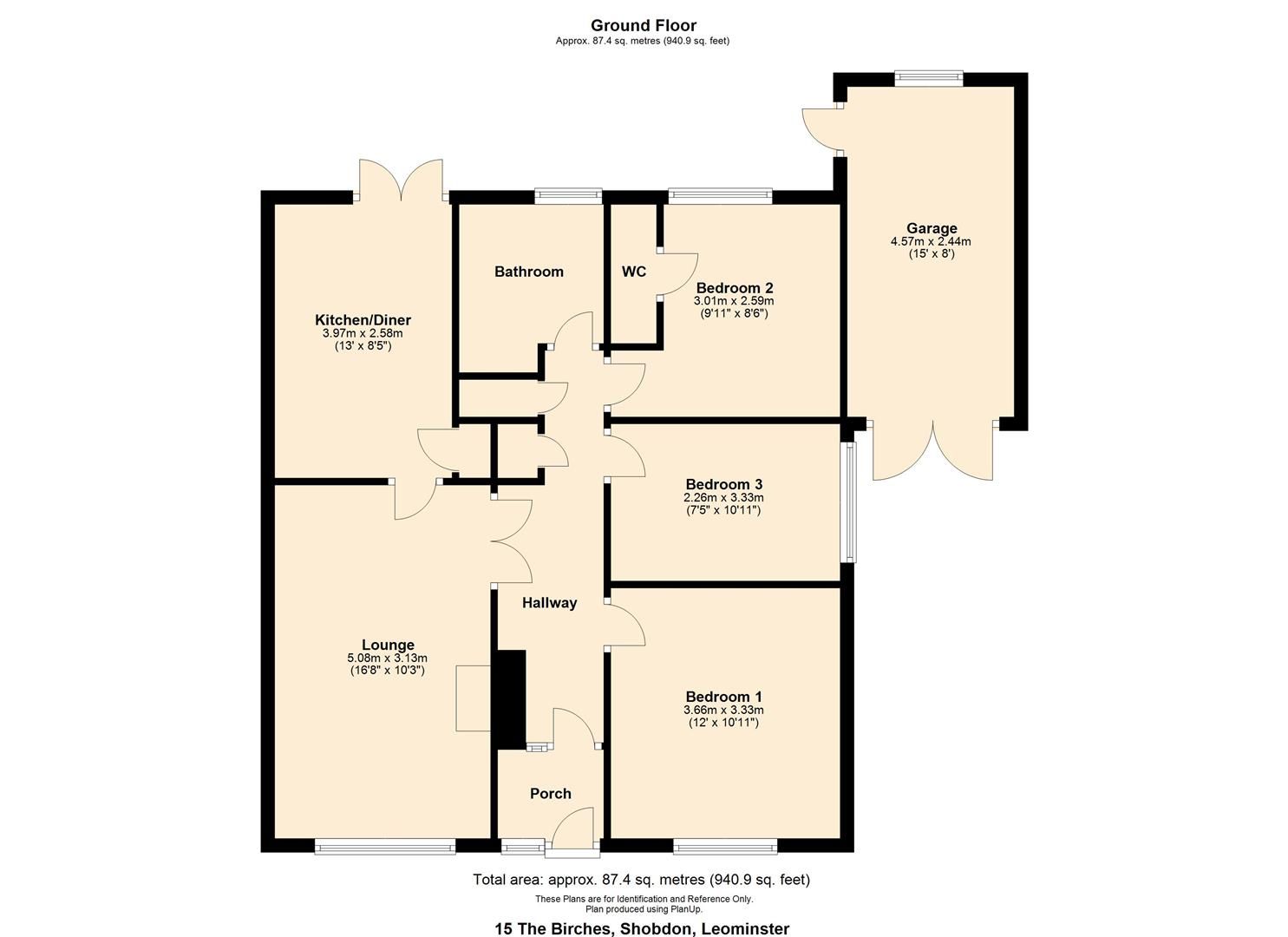 3 bed semi-detached bungalow for sale in Shobdon - Property Floorplan