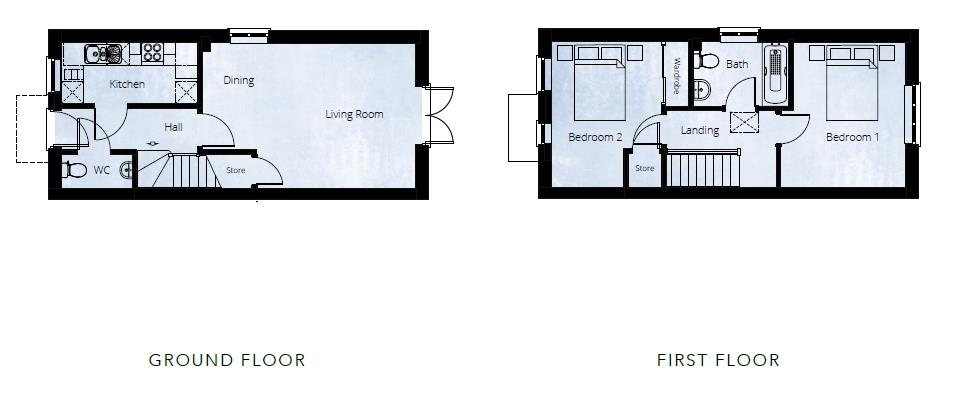 2 bed semi-detached for sale in Kingstone - Property Floorplan