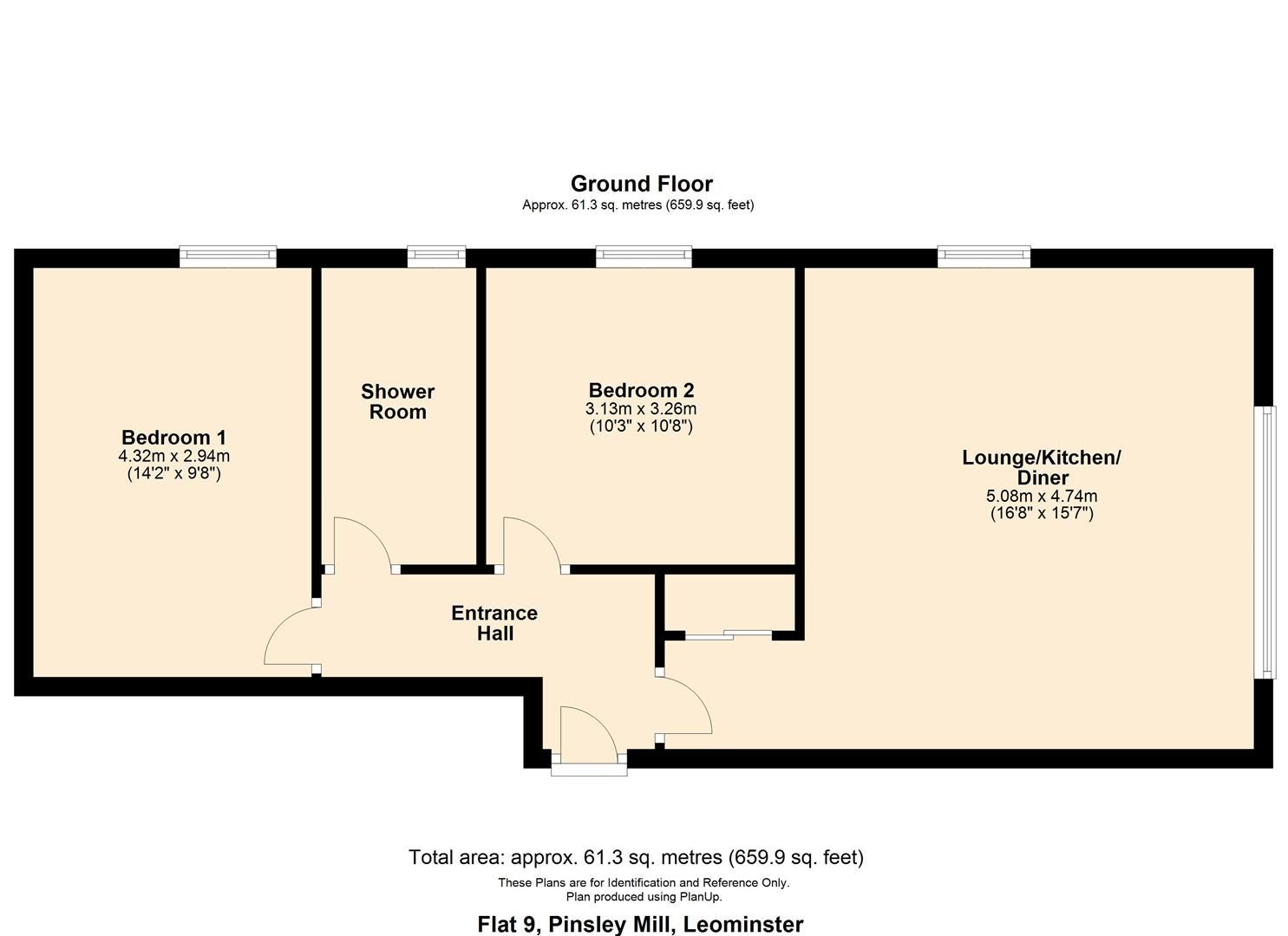 2 bed apartment for sale in Leominster - Property Floorplan