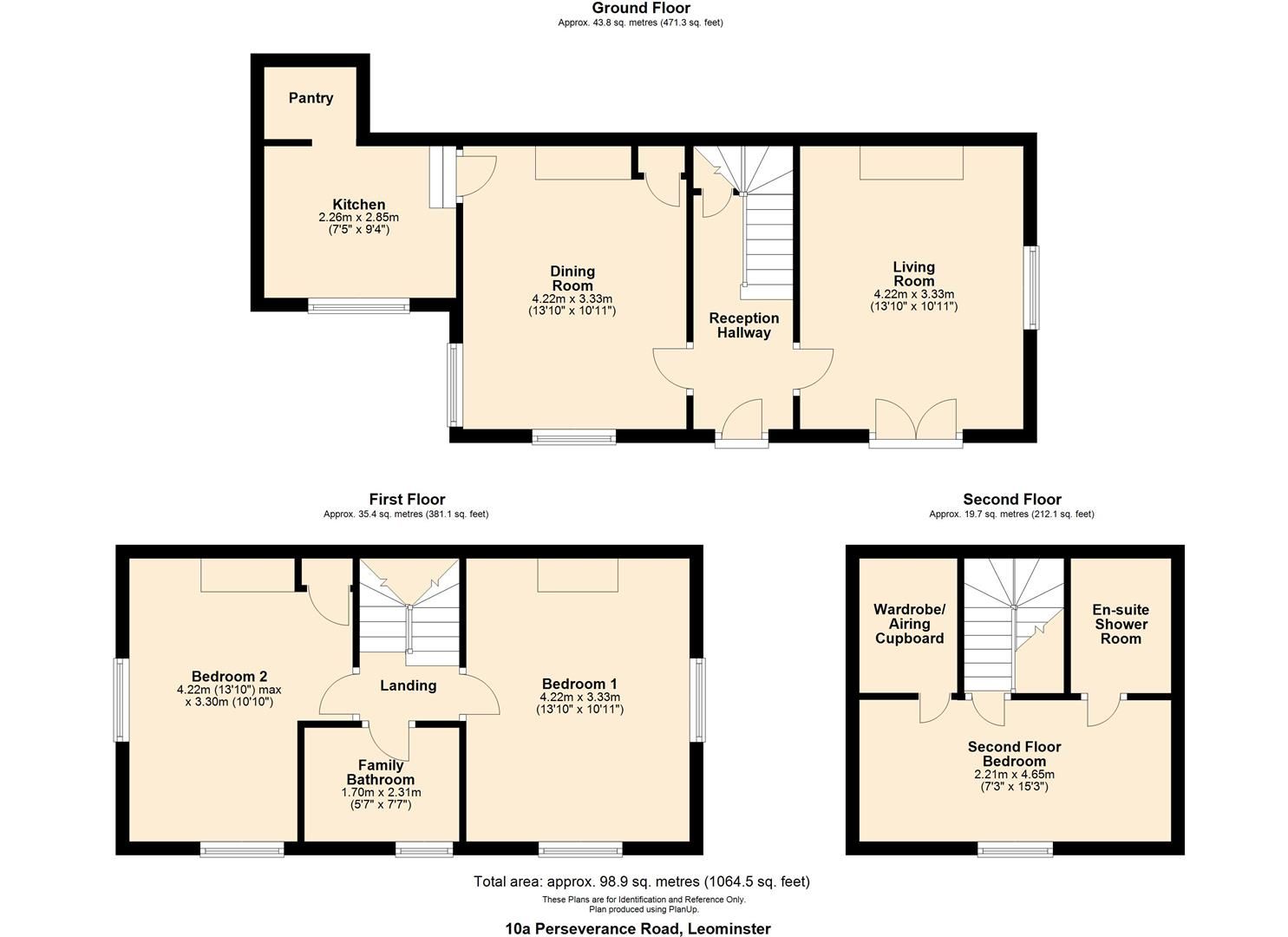 3 bed end of terrace for sale in Leominster - Property Floorplan