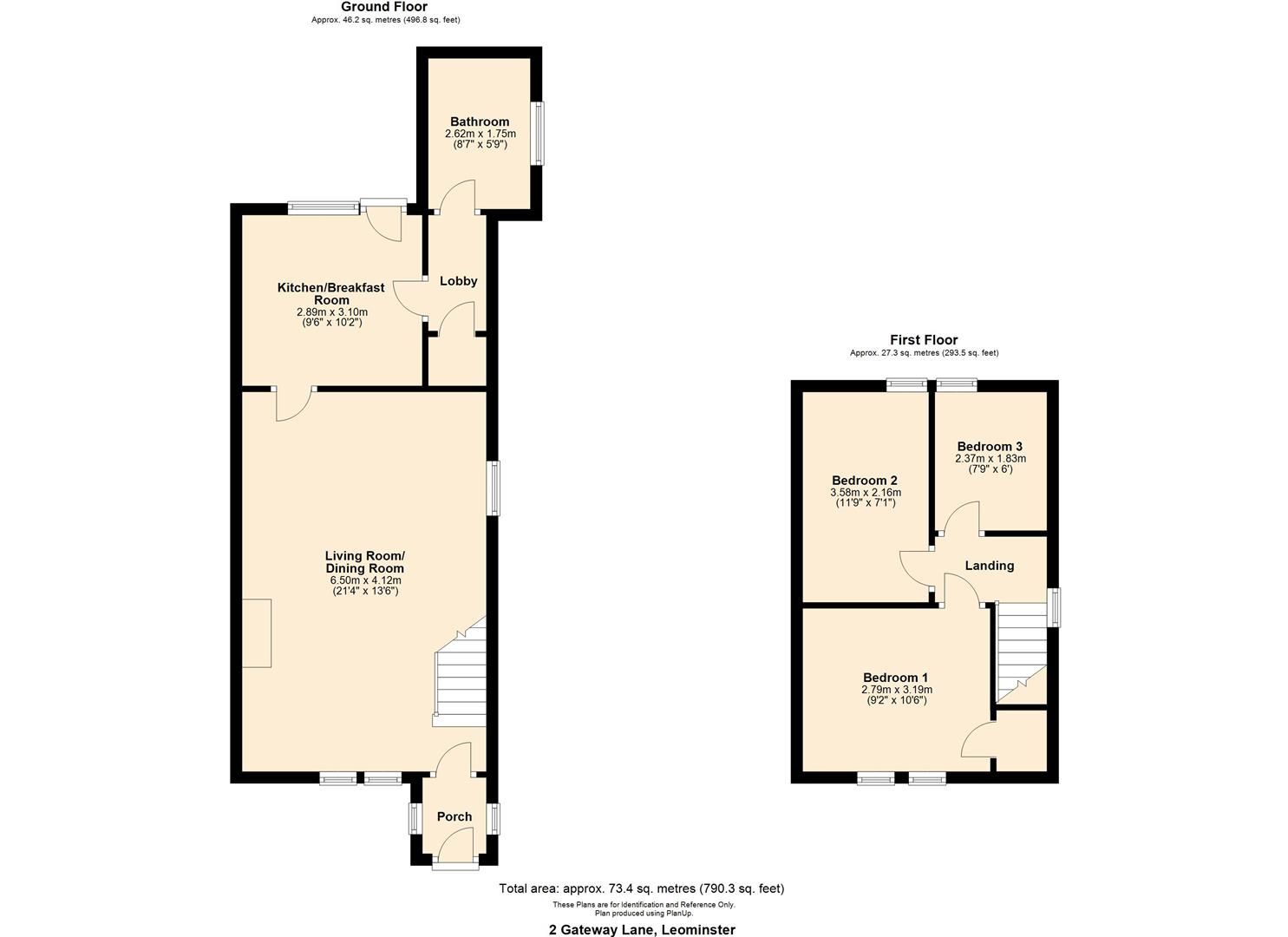 3 bed semi-detached for sale in Leominster - Property Floorplan