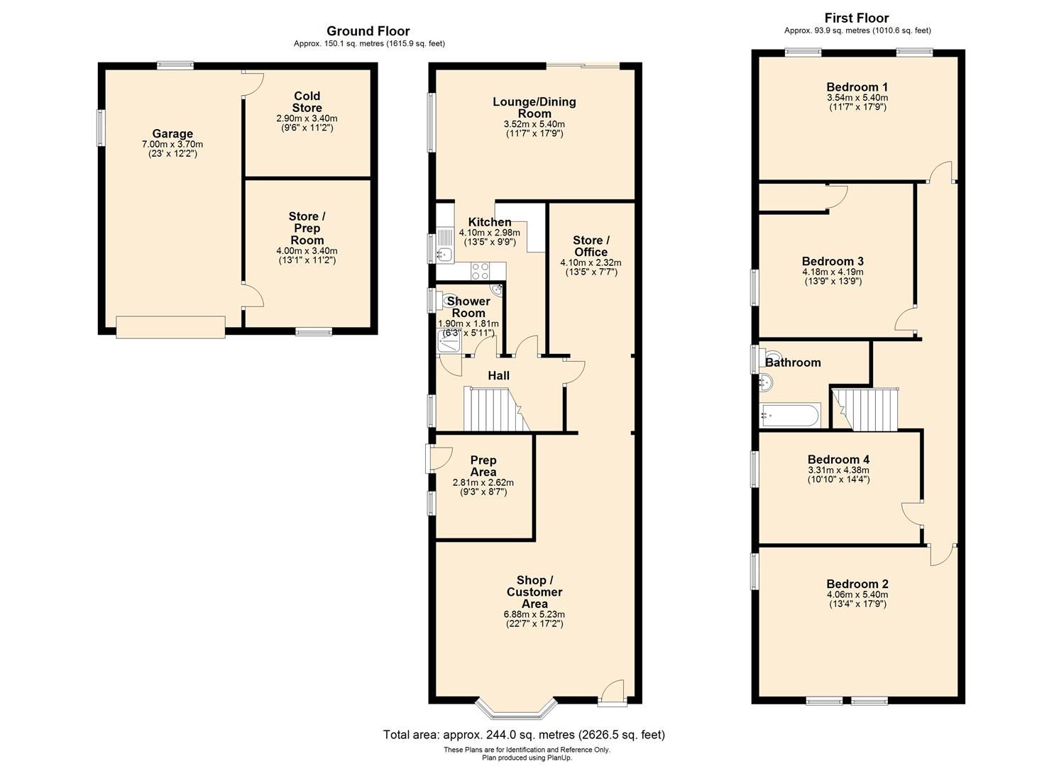 4 bed semi-detached for sale - Property Floorplan