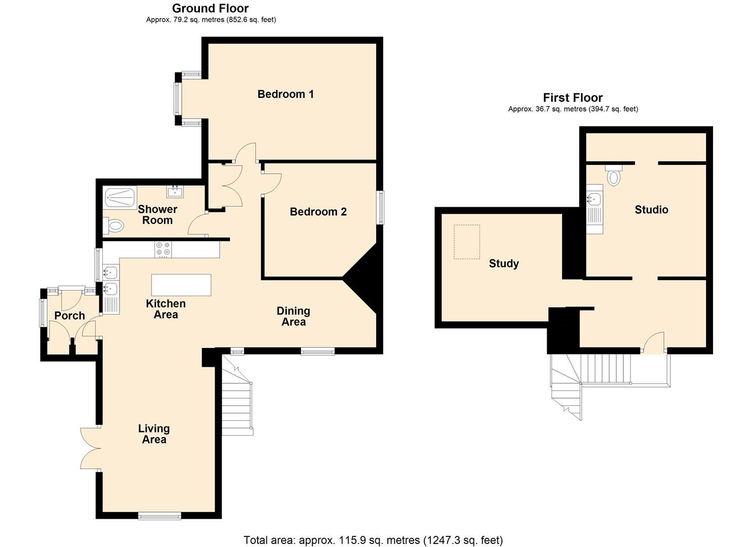 2 bed detached bungalow for sale in Eardisley - Property Floorplan