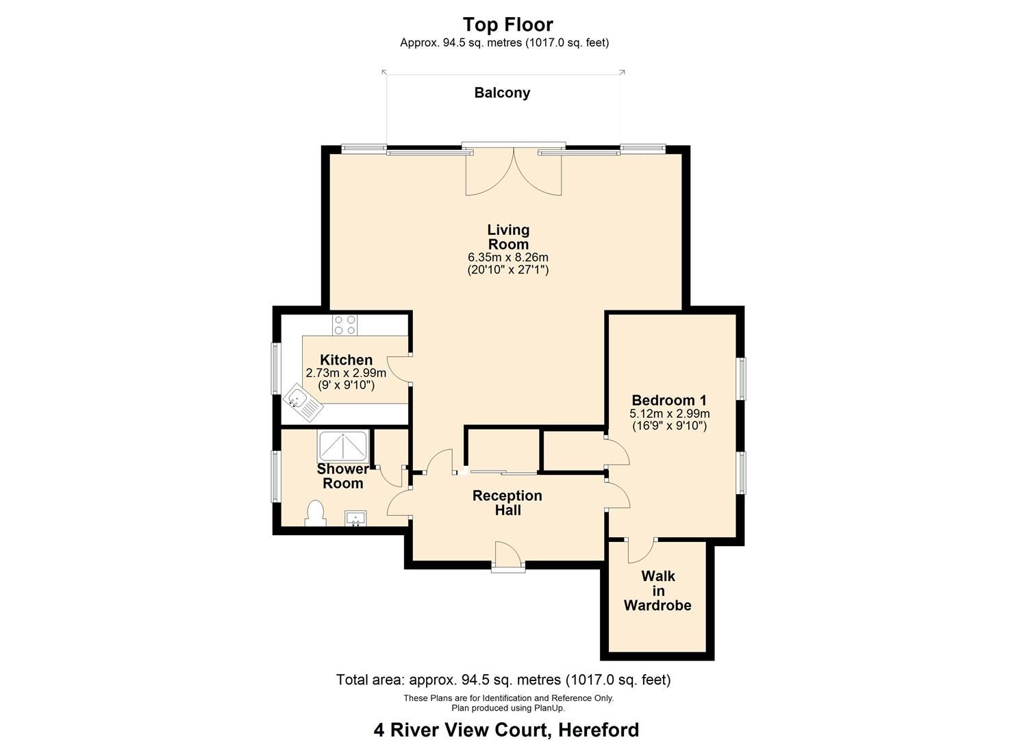 1 bed penthouse for sale in Bridge Street - Property Floorplan