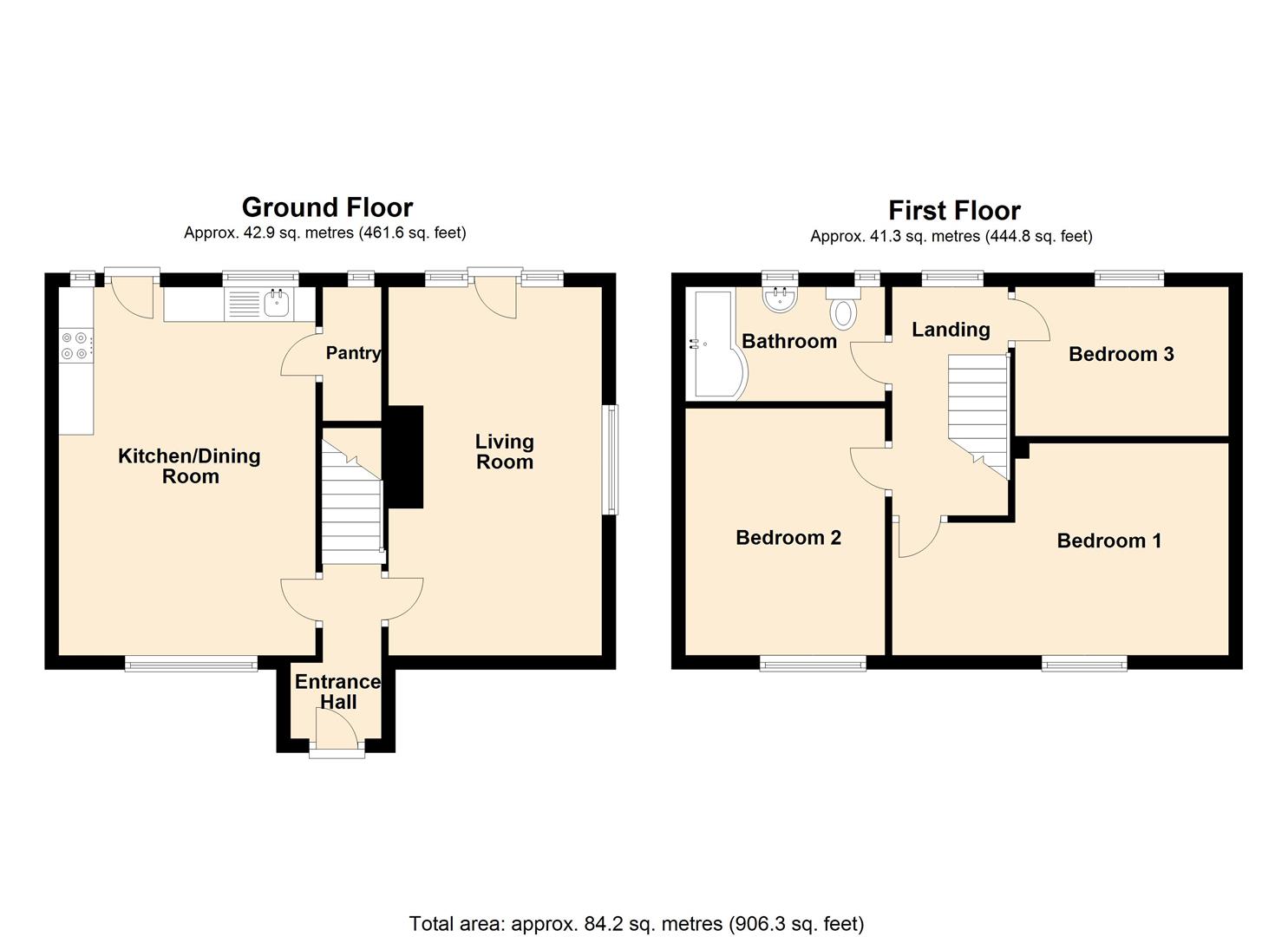 3 bed terraced for sale in Weobley - Property Floorplan