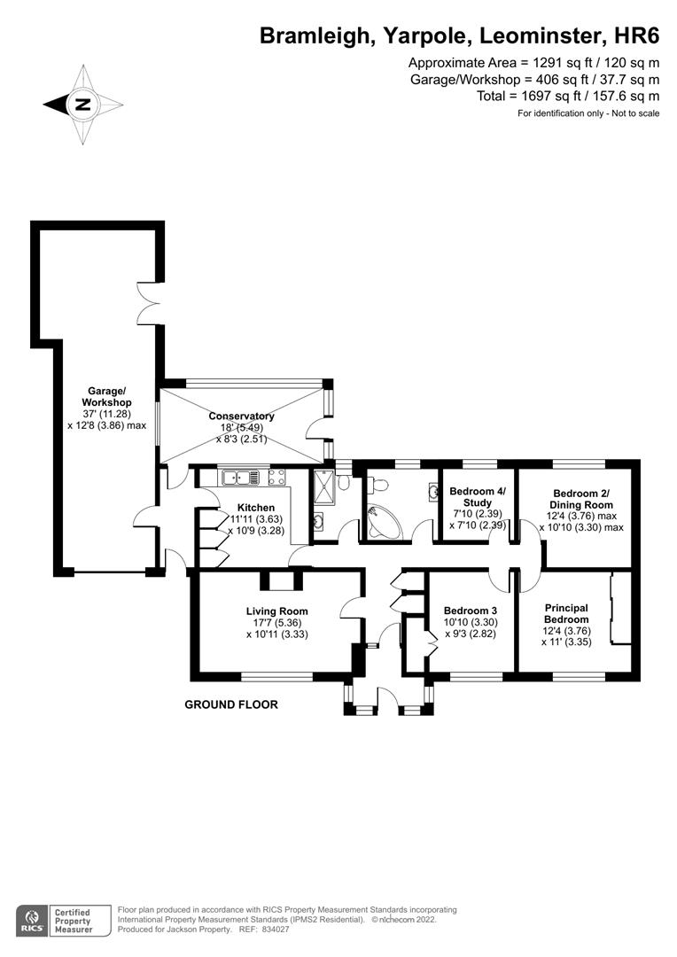 4 bed detached bungalow for sale in Yarpole - Property Floorplan