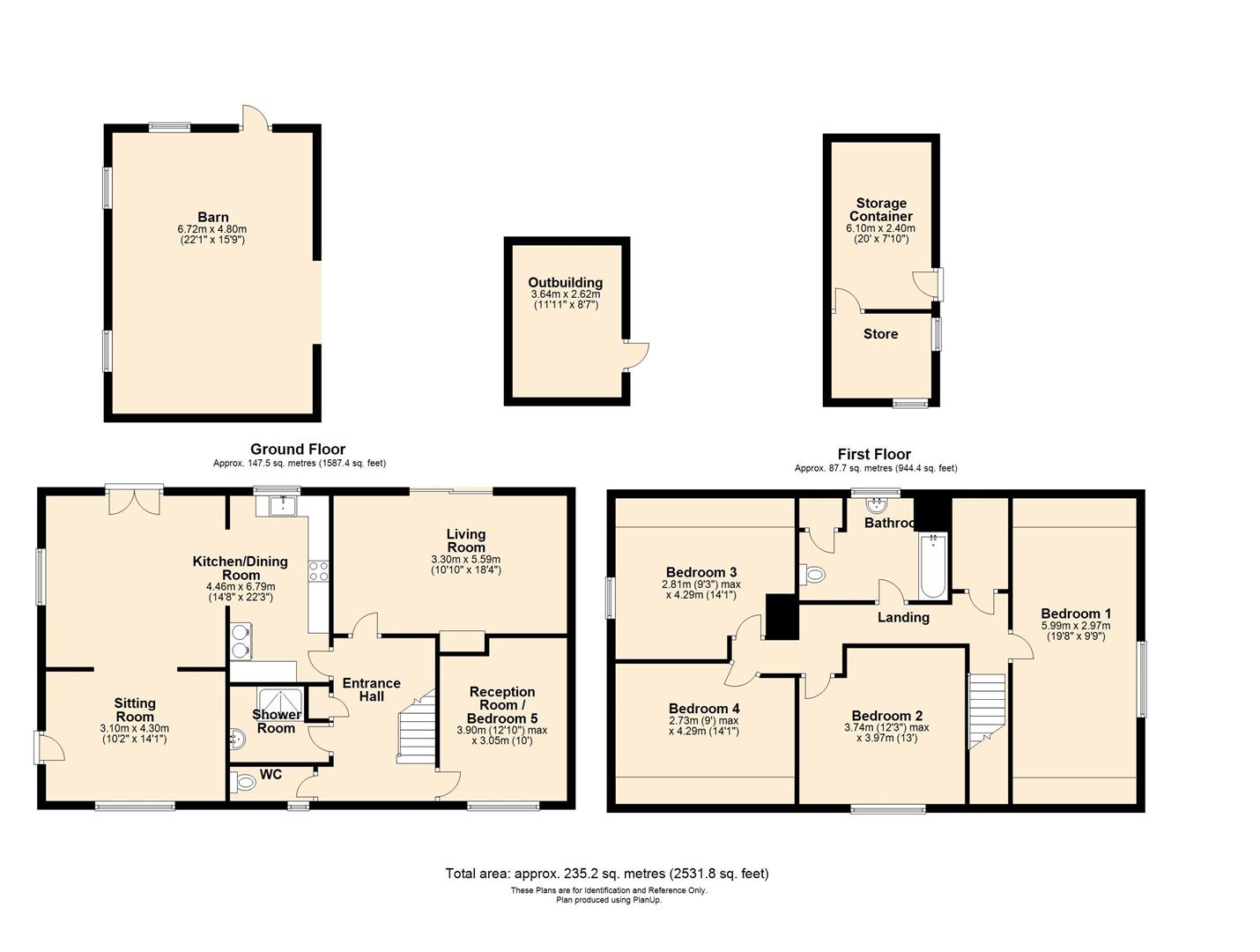 4 bed detached for sale in Moccas - Property Floorplan