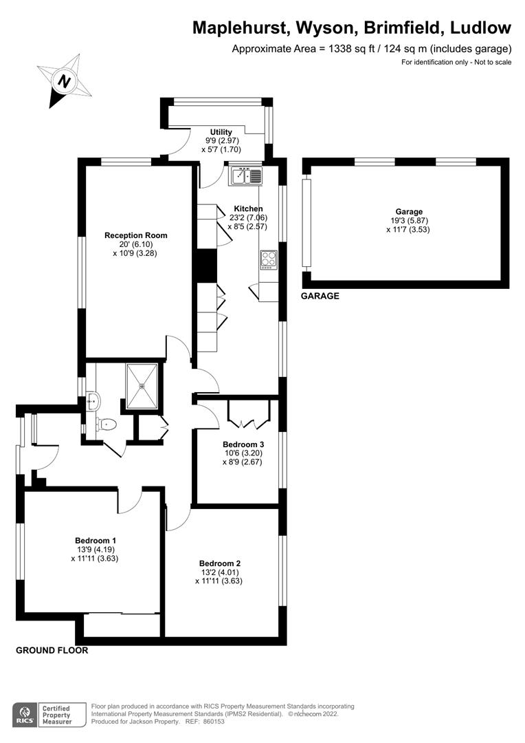 3 bed detached bungalow for sale in Brimfield - Property Floorplan