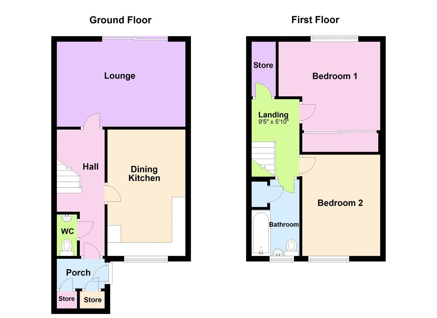 2 bed house for sale in Wisley Way - Property Floorplan