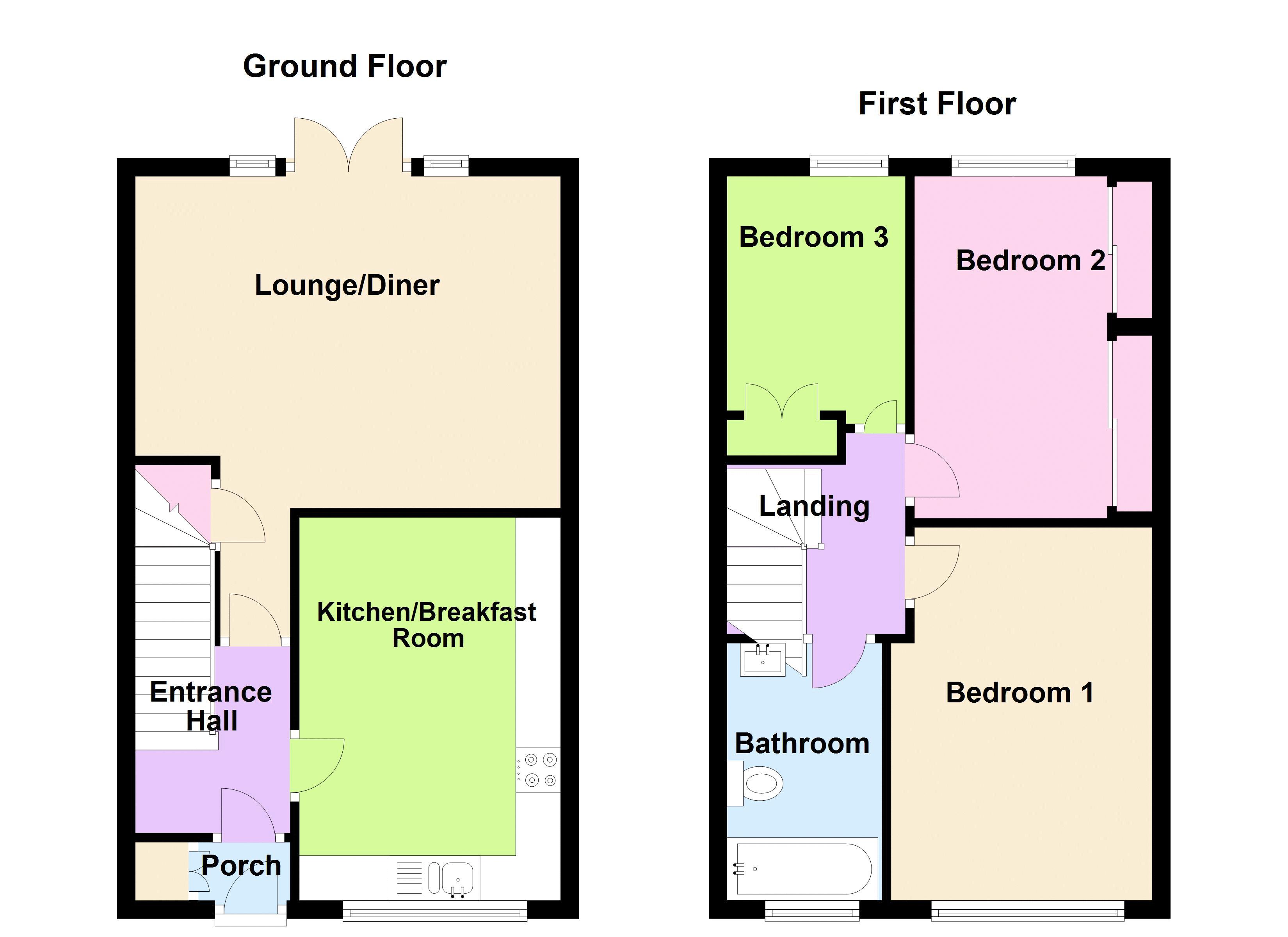 3 bed house to rent in Clapgate Lane - Property Floorplan