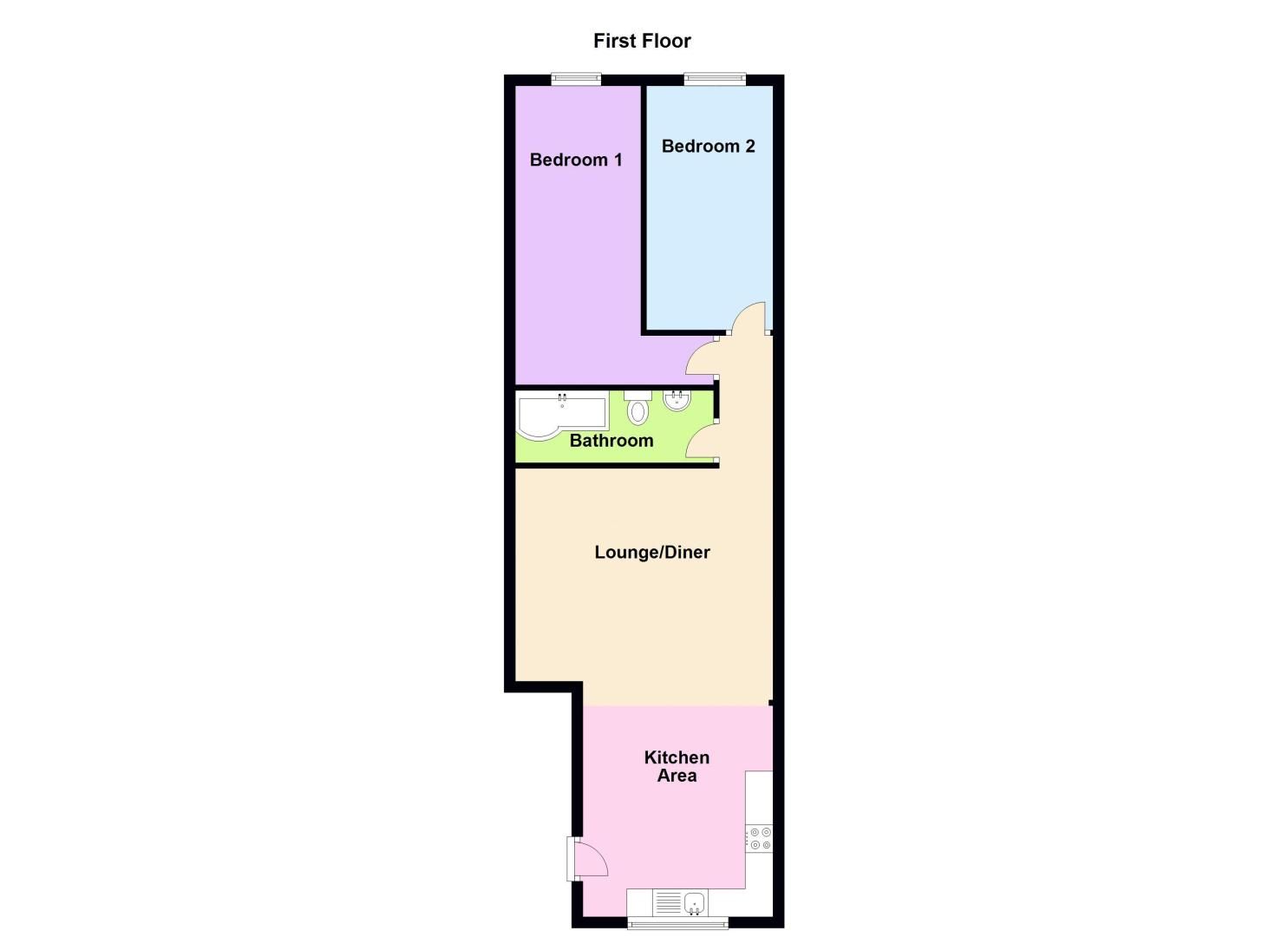 2 bed flat to rent in Long Lane - Property Floorplan