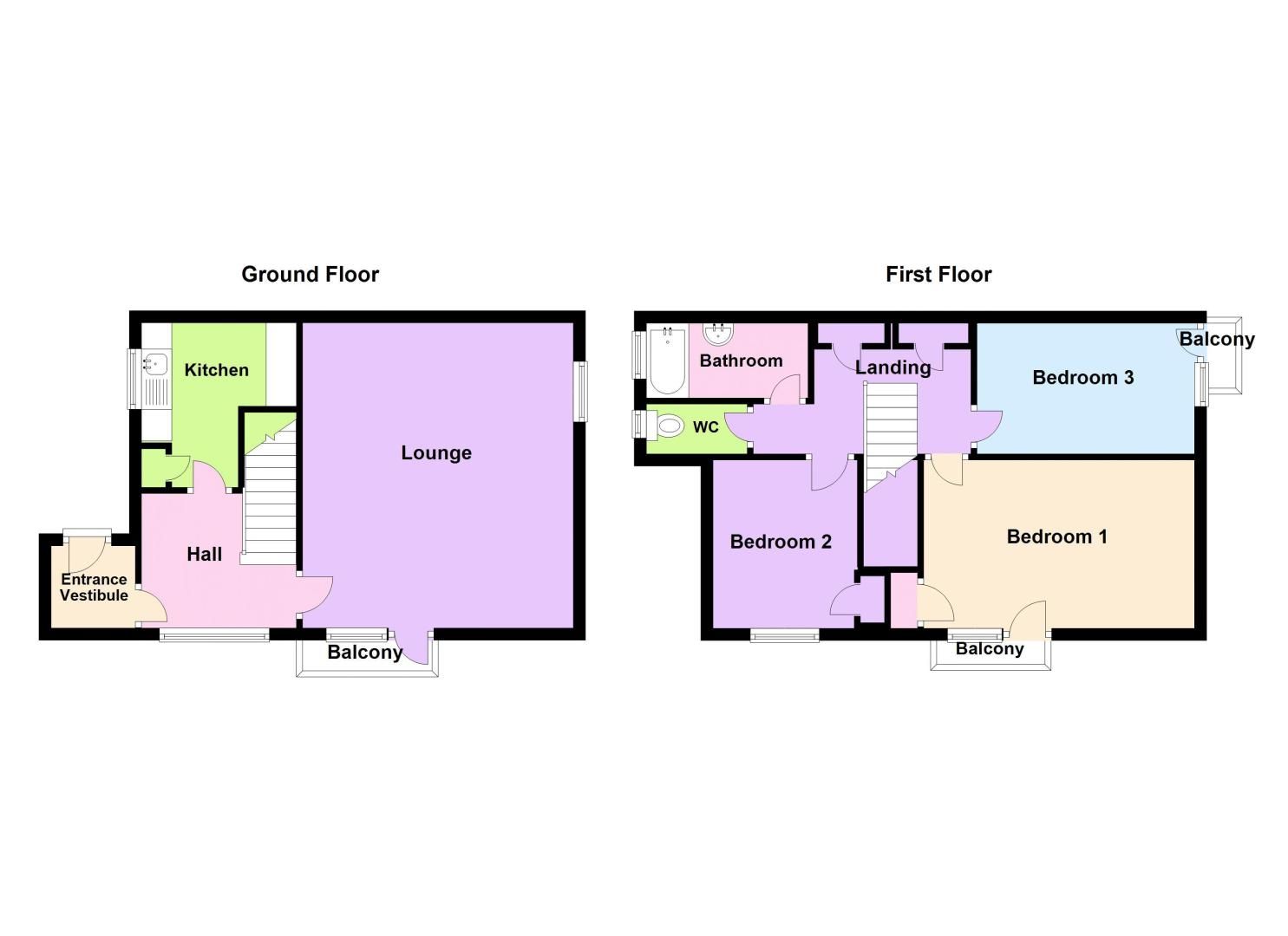 3 bed flat for sale in Westthorpe Grove - Property Floorplan