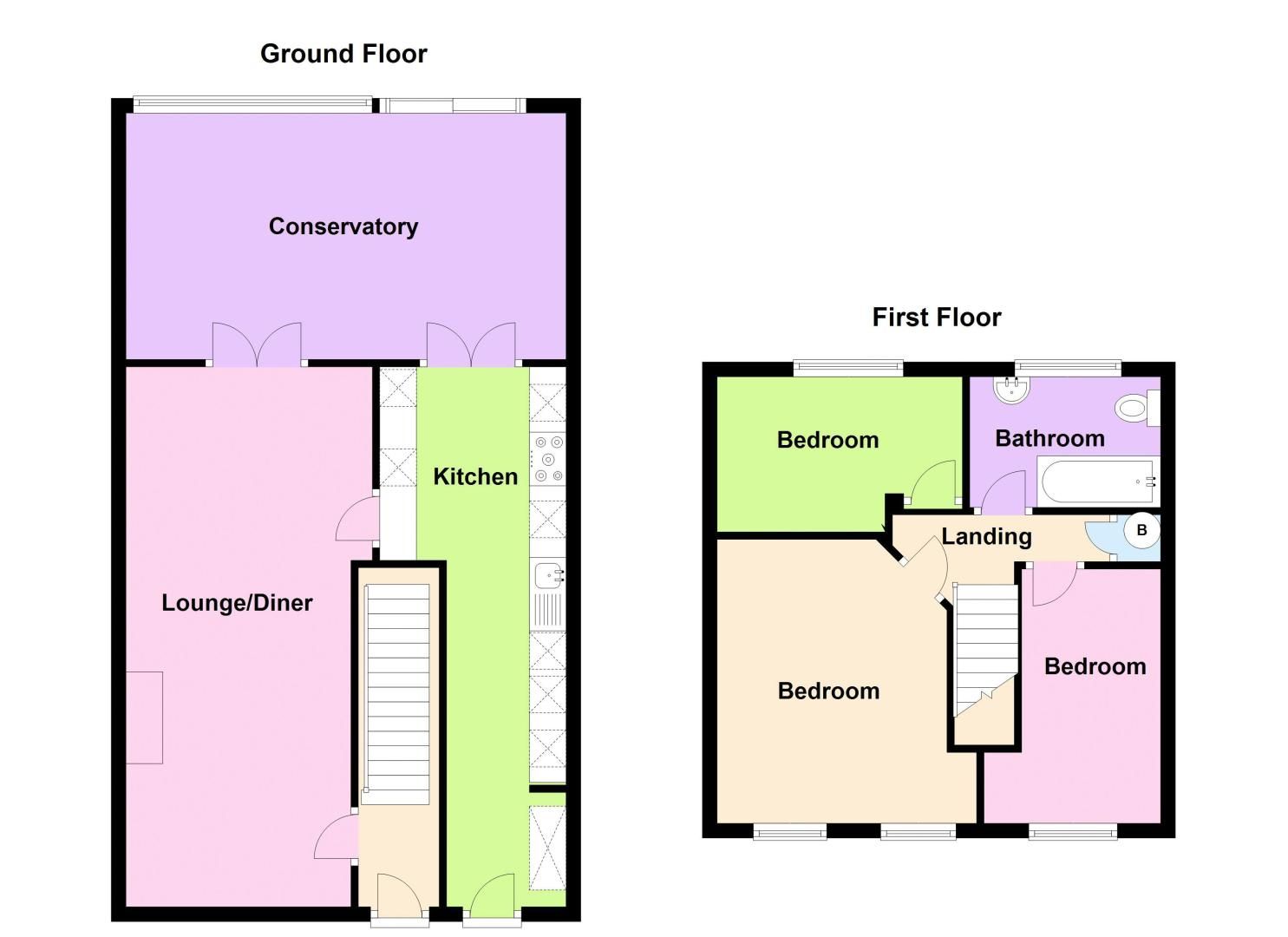 3 bed house for sale in Worlds End Lane - Property Floorplan